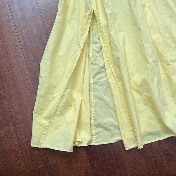 Commense Midi Bustier Strapless Yellow Dress with Front Slit, Size XS - Picture 10 of 16